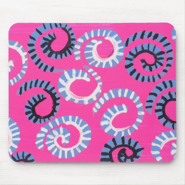 Pink Whirl Mouse Pad (Front)