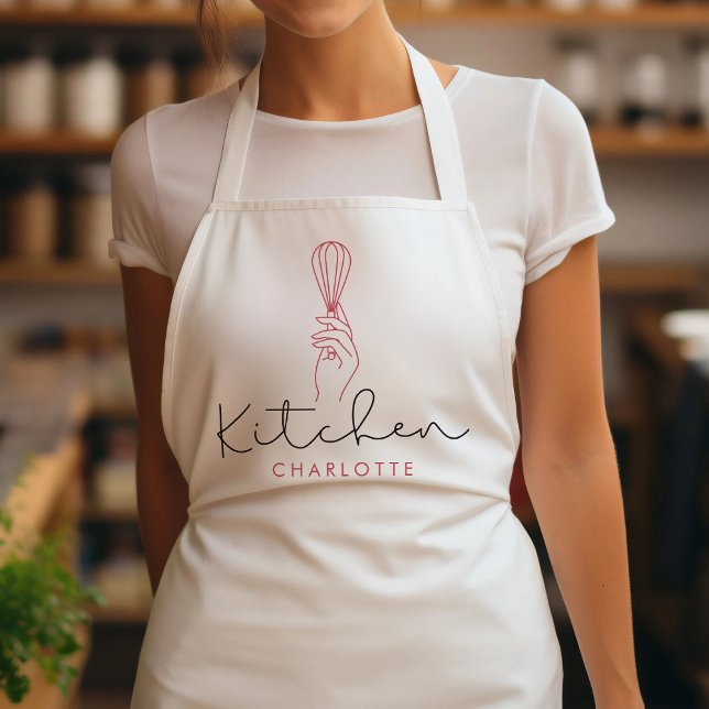 Pink Whisk Modern Kitchen Apron (Creator Uploaded)