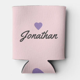 Pink Whisper and Black Vintage PR Heart Signature Can Cooler