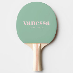 Pink Whisper Reverse Minimal Modern Classic Name Ping Pong Paddle