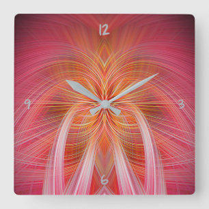 Pink Whispers Square Wall Clock