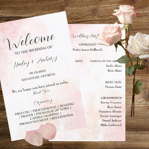 Pink Whispers Wedding Program