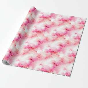 Pink & White Abstract and Lines Wrapping Paper