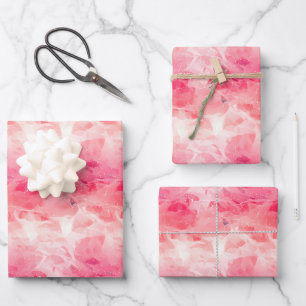 Pink & White Abstract Wrapping Paper Sheet