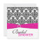 Pink, White, and Black Damask Bridal Shower Invite