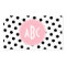 Pink White and Black Polka Dots Monogram