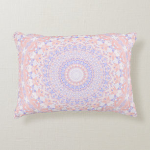Pink, White, and Blue Kaleidoscope Decorative Cushion