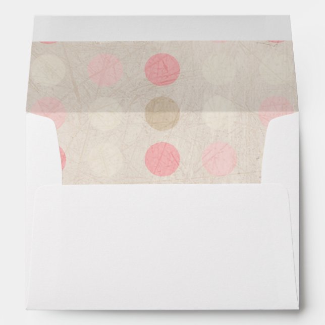 Pink White and Brown Circles Vintage Envelopes (Back (Bottom))