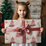 Pink White and Gold Brush Christmas Tree Pattern Wrapping Paper<br><div class="desc">Transport yourself to a bygone era of festive nostalgia with our "Vintage Christmas Teddy Bears Red Wrapping Paper." This heartwarming design captures the timeless charm of classic holiday celebrations, featuring adorable teddy bears adorned in vintage Christmas attire. The rich red background sets the perfect stage for these endearing teddy bears,...</div>
