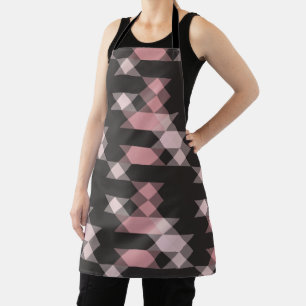 pink white and gray geometric apron