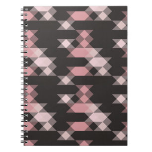 pink white and gray geometric notebook