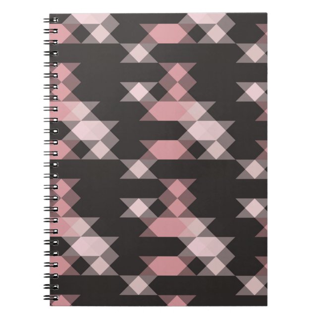 pink white and gray geometric notebook (Front)