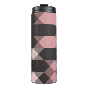 pink white and gray geometric thermal tumbler