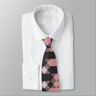 pink white and gray geometric tie