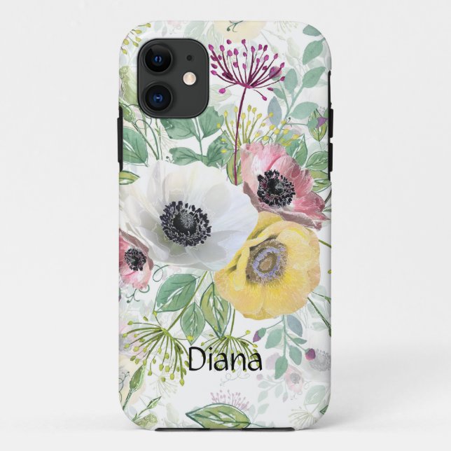 Pink, white and yellow anemones. Case-Mate iPhone case (Back)