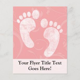 Pink/White Baby Footprints Flyer