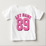 Pink & White Baby | Sports Jersey Baby T-Shirt<br><div class="desc">Pink & White Baby | Sports Jersey Design • Baby Tee</div>