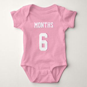 Pink & White Baby   Sports Jersey Design Bodysuit