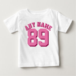 Pink & White Baby   Sports Jersey T-Shirt