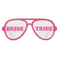 Pink White Bachelorette Bride Tribe Glasses