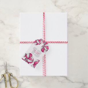 pink white basketballs girls birthday party gift tags