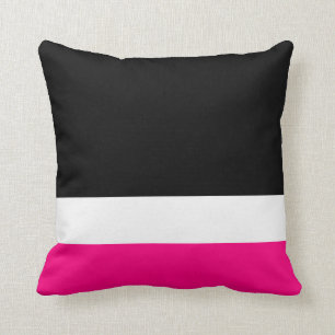 Pink White Black Colorblock Cushion