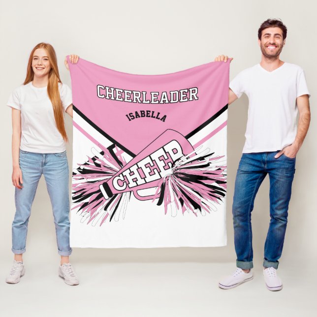 Pink, White & Black - For a Cheerleader 📣   Fleece Blanket (In Situ)