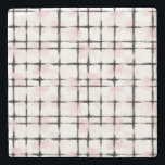 Pink White Black Stripes Stone Coaster<br><div class="desc">Pink White Black Stripes</div>