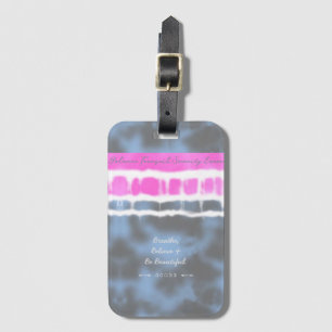 Pink white & Blue Tie dye Twist Sway in Style Luggage Tag