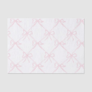 Pink & White Bow, Grandmillenial Ribbon Tissue Paper