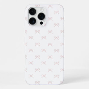 Pink White Bow Pattern Coquette Girly Spring iPhone 16 Pro Max Case
