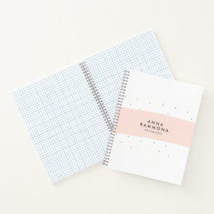 Pink & White Brushstrokes Minimalistic Design Notebook