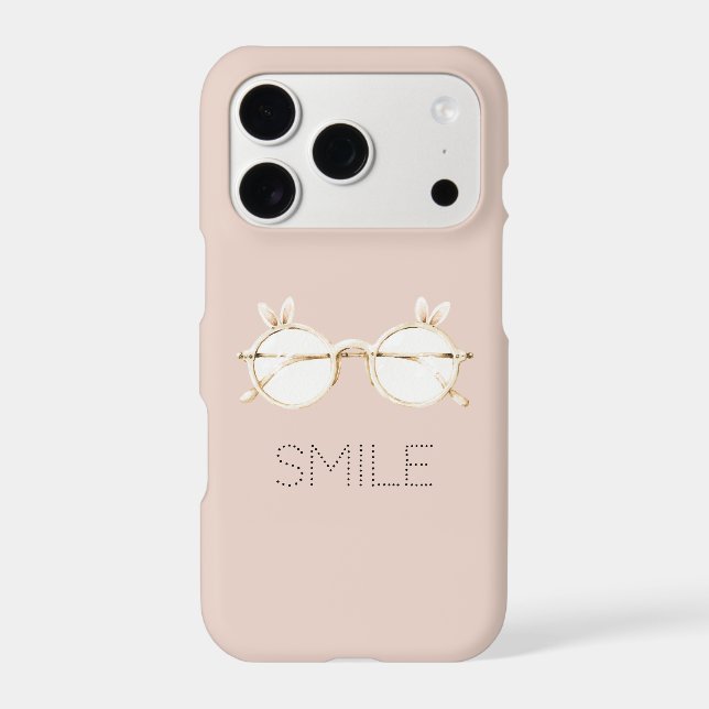 Pink White Bunny Ears Glasses Smile (Back)