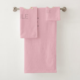 Pink White Bunny Ears Glasses Smile Bath Towel Set