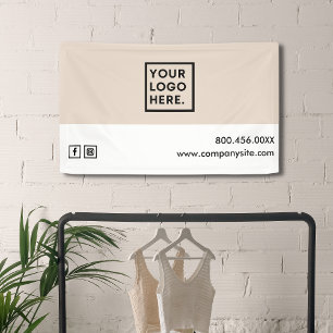 Pink & White Business Logo Event Display Vinyl  Banner