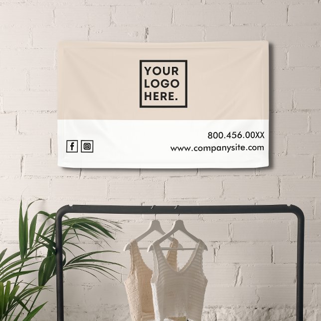 Pink & White Business Logo Event Display Vinyl  Banner (Creator Uploaded)