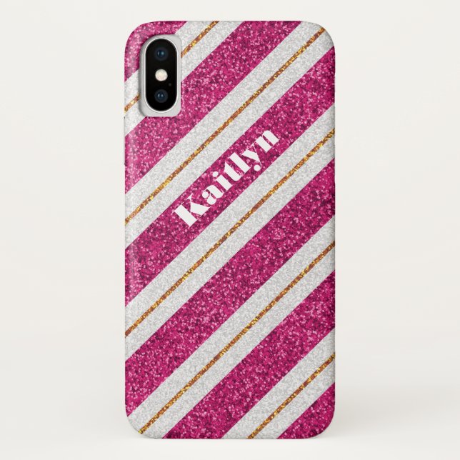 Pink, White Case-Mate Barely There iPhone X Case (Back)