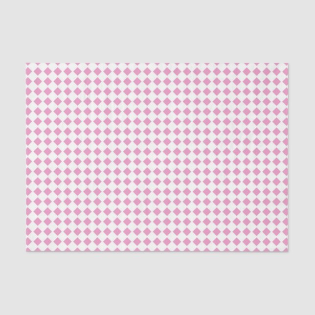 Pink & White Check (Design 49 Pink Series) Tissue Paper (Front)