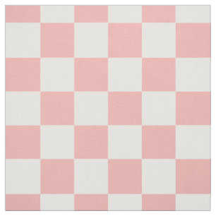 Pink White Chequered Gingham Pattern  Fabric