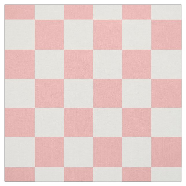 Pink White Chequered Gingham Pattern  Fabric (Swatch)
