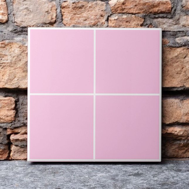 Pink White Chequered Minimalist Monochrome Pastel  Tile (Creator Uploaded)