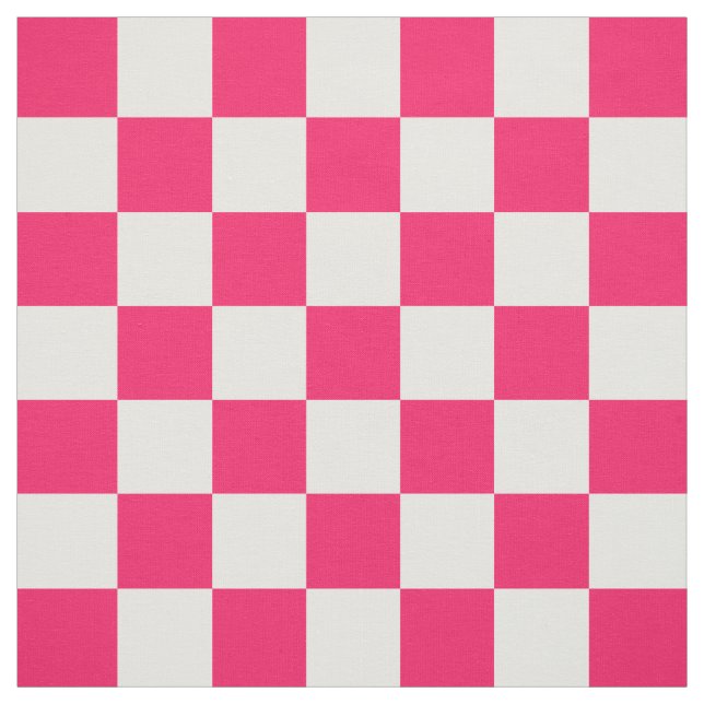 Pink White Chequered Pattern Textile Fabric (Swatch)