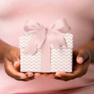 Pink & White Chevron Stripe Baby Shower Wrapping Paper