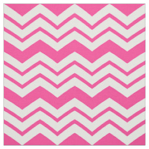 Pink White Chevron Zigzag Pattern Design  Fabric