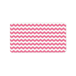 Pink white chevrons label
