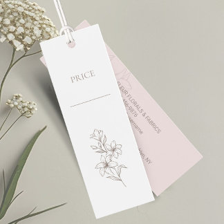 Pink & White | Chic Minimal Floral Price Tags