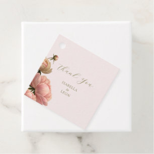 Pink & White Chic Rose Wedding Wedding Favour Tags