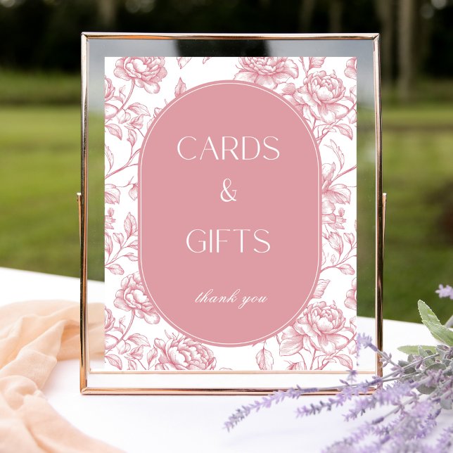 Pink White Chinoiserie Cards and Gifts Sign (Creator Uploaded)