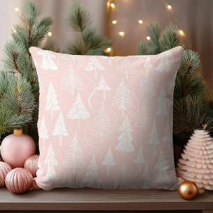 Pink White Christmas Pattern#6 ID1009 Cushion
