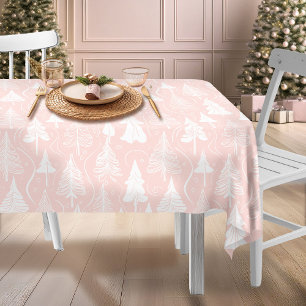 Pink White Christmas Pattern#6 ID1009 Tablecloth